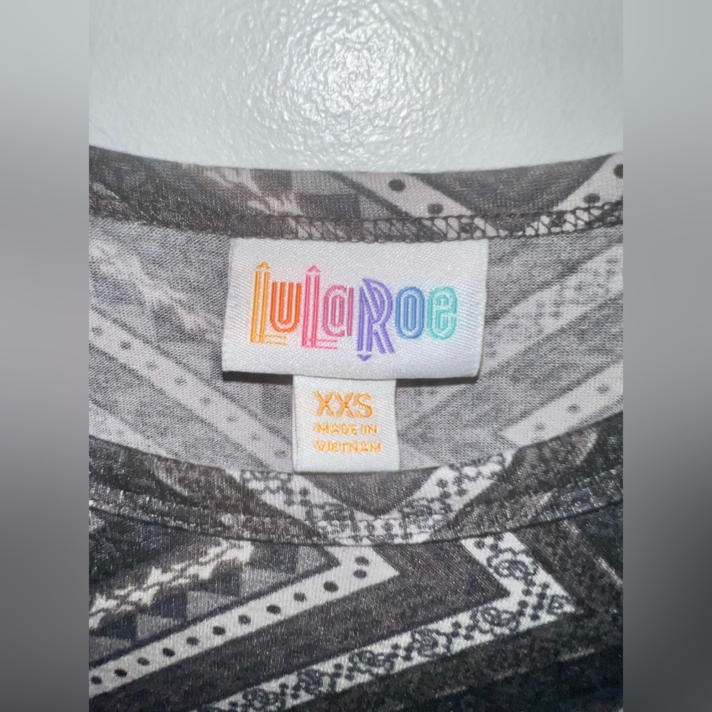 LuLaRoe Black and Gray Geometric Carly Dress - Picture 3 of 4